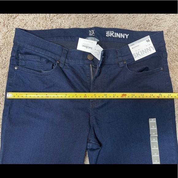 NEW York and company skinny low rise dark denim jeans size 10 NWT - Picture 2 of 6